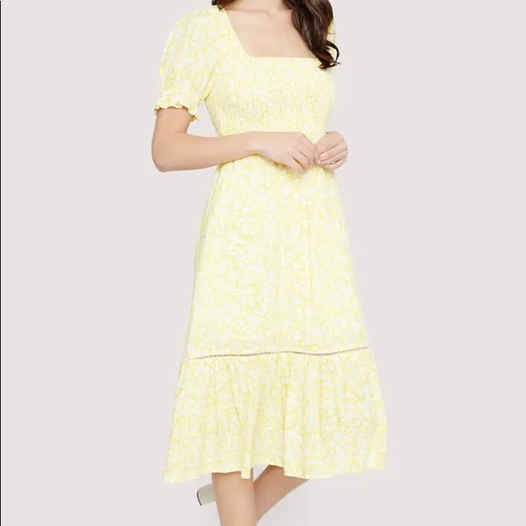 Lost + Wander Dresses & Skirts - Lost + Wander Summer Daze Floral Puff Sleeve Midi Dress Size XL